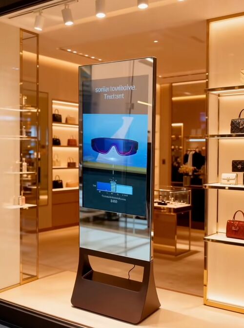 Ultime soluzioni aziendali su L'elegante e lussuoso digital signage da 43 pollici, che integra perfettamente i marchi di moda più recenti, aumenterà notevolmente la visibilità dei prodotti del tuo negozio.