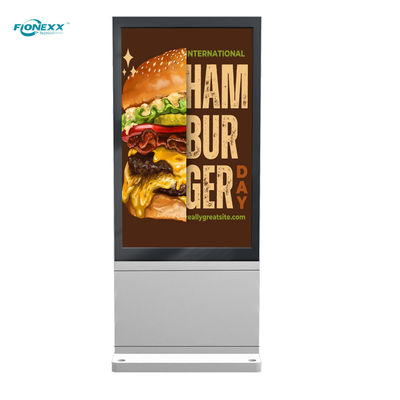Buon prezzo 32 pollici di argento AD Board Outdoor senza ventilatore Verticale Totem digitale in linea