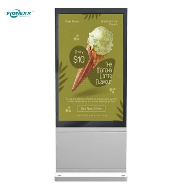 Buon prezzo 55 pollici Silver AD Board Outdoor Totem Verticale Digitale Senza Ventilatore in linea