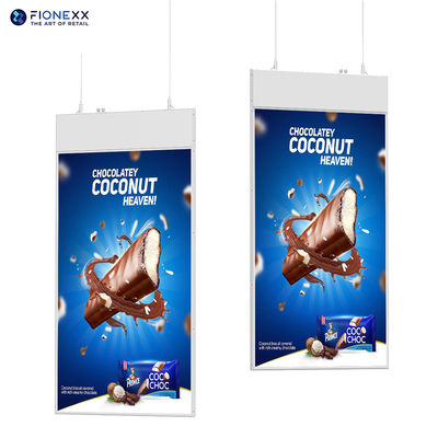Buon prezzo Doppia facciata 700nits Digital Signage sospeso 55 pollici soffitto in linea