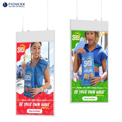 Buon prezzo Display a sospensione a doppia faccia ultrasottile da 43 pollici Display orizzontale 700 nit + 700 nit Schermo ad alta definizione a doppia faccia in linea