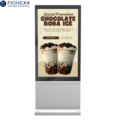 Buon prezzo 43 pollici finestre in argento esterni senza ventole verticale Totem digitale esterno display pubblicitario di alta qualità in linea