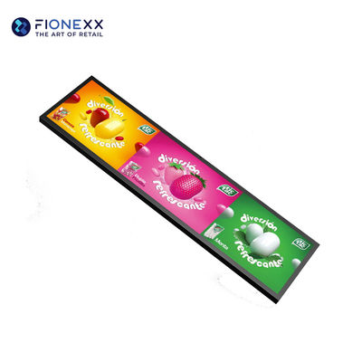 Buon prezzo Flessibile cartellone pubblicitario rete LAN interno Display LCD a barra estesa 700nits Ripiano Display pubblicitario nel supermercato in linea
