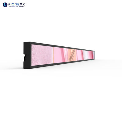 Buon prezzo Segnaletica digitale artistica Display pubblicitario flessibile Rete di display allungati per interni Segnaletica digitale LCD Display pubblicitario per scaffali Nel supermercato in linea