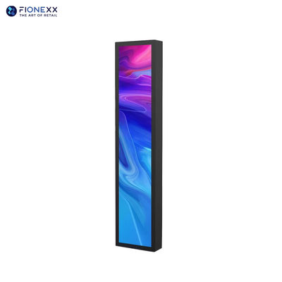 37Display digitale a scaffale da 0,8 pollici a striscia LCD nera per negozi al dettaglio