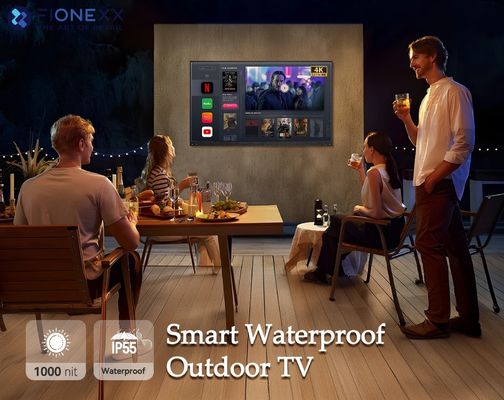 Televisione 4K all'aperto con 2000 nit di alta luminosità impermeabile IP55 Assistente vocale Remote Display LCD altoparlante incorporato