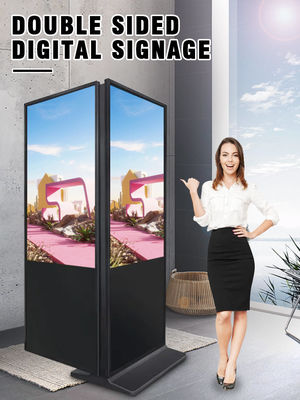 Buon prezzo Display pubblicitario a doppio lato Contrasto 1200 1 Luminosità 350 nits 350 nits Android Digital Signage in linea