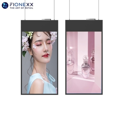 Buon prezzo Display LCD a finestre a doppio lato con segnaletica digitale montata sul soffitto per negozi al dettaglio in linea