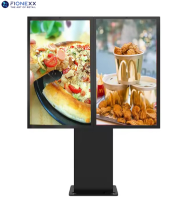 Buon prezzo Display LCD da 55 pollici*3 Standing Outdoor Waterproof Kiosk per i ristoranti in auto in linea