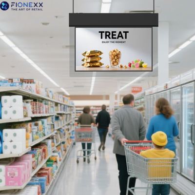 Buon prezzo Display a sospensione a doppia faccia ultrasottile da 43 pollici Display orizzontale 700 nit + 700 nit Schermo ad alta definizione a doppia faccia in linea