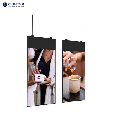 Buon prezzo OEM Display LCD a doppio lato appeso Display digitale verticale 700nits in linea