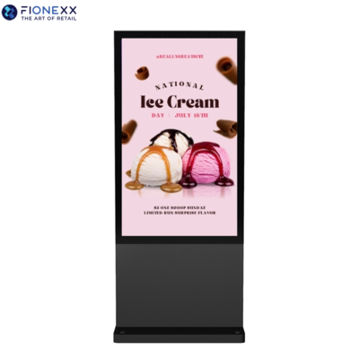 Buon prezzo Display pubblicitario ad alta definizione 65 pollici Black AD Board Outdoor Fanless Vertical Digital Totem in linea