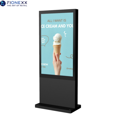 Buon prezzo Display pubblicitario esterno durevole da 49 pollici Black AD Board Totem digitale verticale esterno senza ventilatore in linea