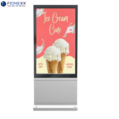 Buon prezzo Schermo pubblicitario durevole per esterni Silver Windows Totem digitale versatile per esterni da 75 pollici ad alte prestazioni in linea