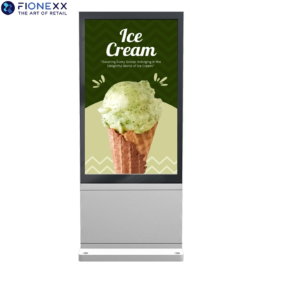 Buon prezzo Chiosco LCD esterno per pubblicità da 75'' Silver, segnaletica digitale esterna, 1650*928mm, schermo pubblicitario durevole per esterni in linea