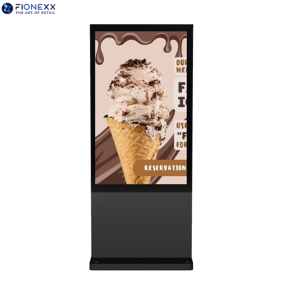 Buon prezzo 55 pollici finestre nere esterne senza ventilatore verticale Totem digitale esterno display pubblicitario durevole in linea