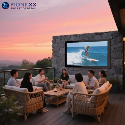 Full Sun IP55 TV QLED impermeabile Commercial-Grade 2000nit 3500nits 4k TV HD 43 49 55 pollici All Metal Housing TV all'aperto